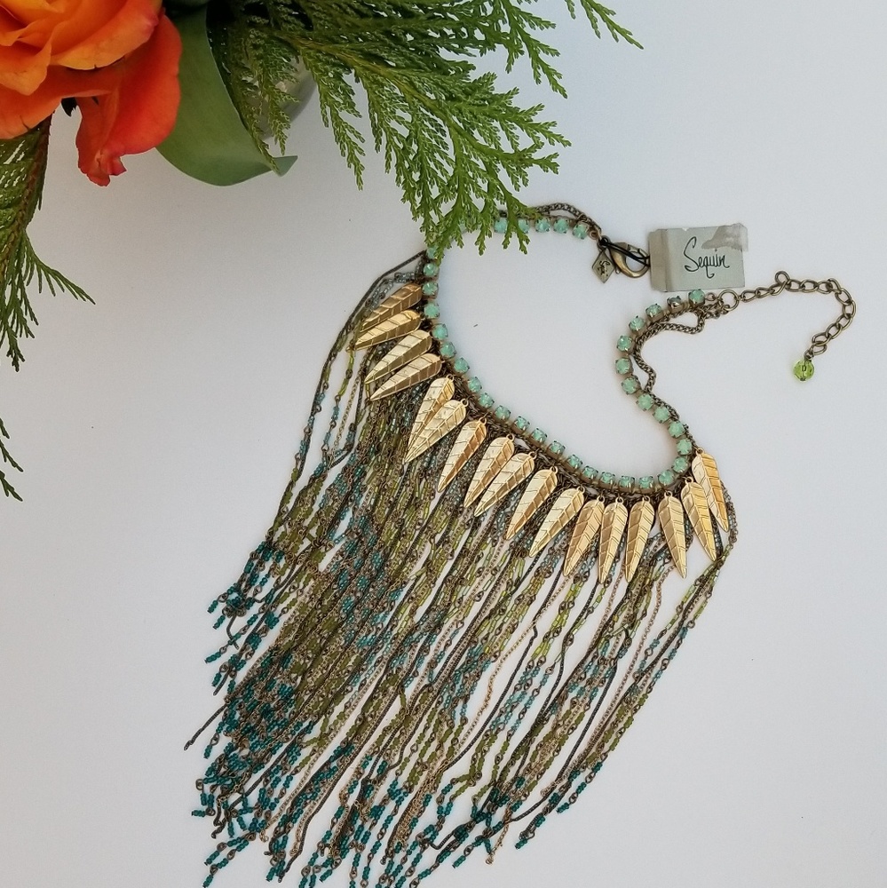 Sequin | Long Beaded Statement Necklace